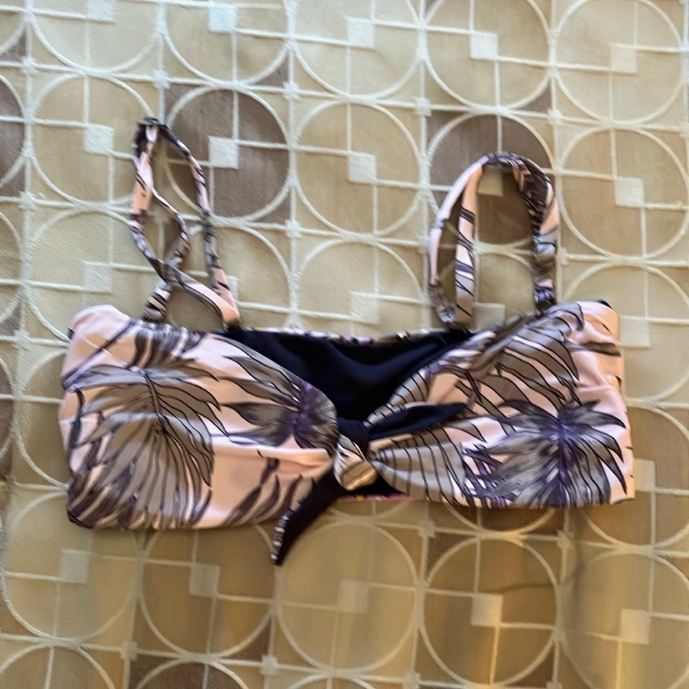 Leaf Print Bikini Top